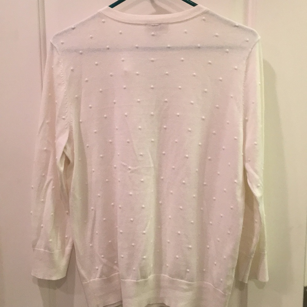 Loft white 3/4 sleeve cardigan sz M - Picture 4 of 4